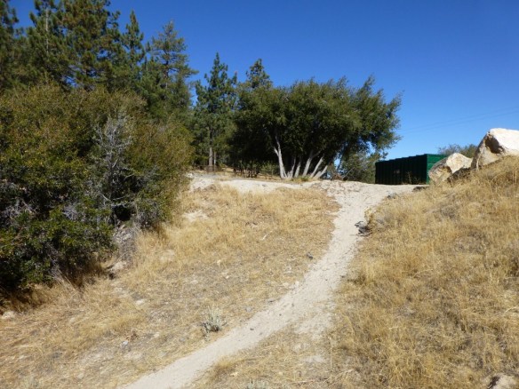 View at junction showing straight path to road to Angeles Crest Christian Camp.
