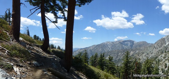 Ontario Peak Trail between Icehouse Saddle and Kelly Camp (click to enlarge).