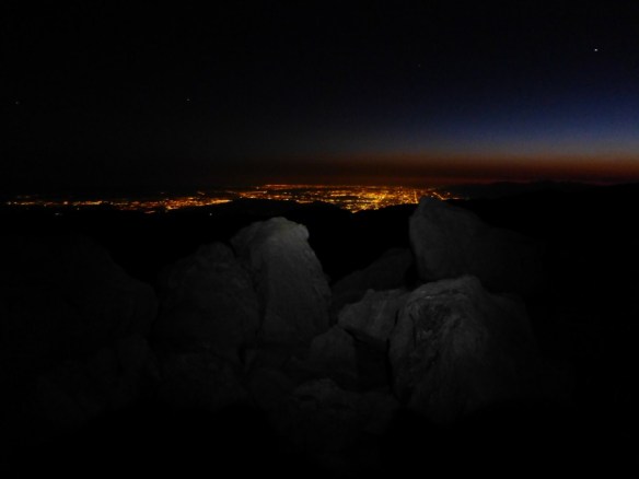 Night view from the summit.