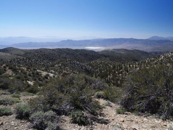 View toward Deer Springs Lake with the mountain ranges of Death Valley in the distance.