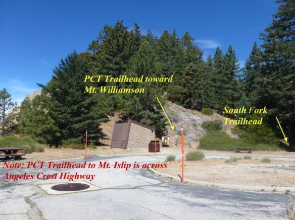 Trailheads at Islip Saddle.