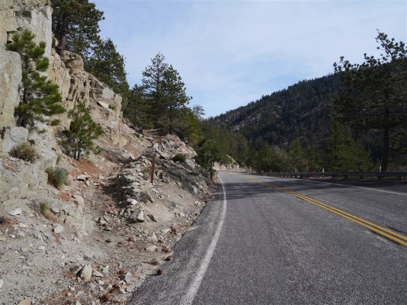 Pacific Crest Trail: view of trailhead across Angeles Crest Highway from the gate in the direction leading to Cloudburst Summit