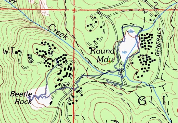 Hike #042 Big Trees track map using Backcountry Navigator (Cal Top Map) from my phone.