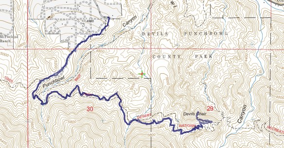 Hike #049 Devil's Chair track map using Backcountry Navigator (US Forest Service-2013 map) from my phone
