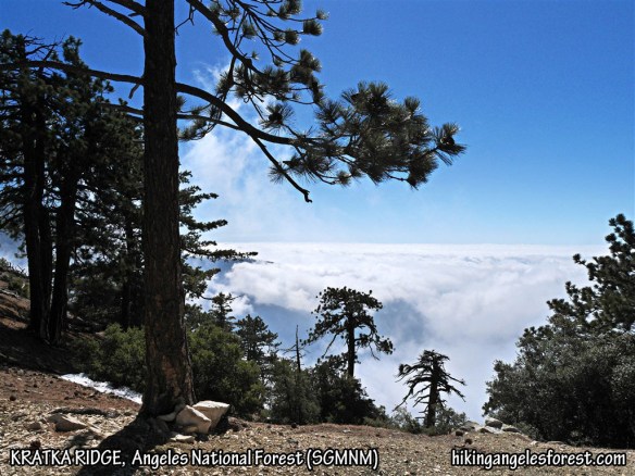 Looking down on the clouds rolling in from Kratka Ridge at about 6800'.