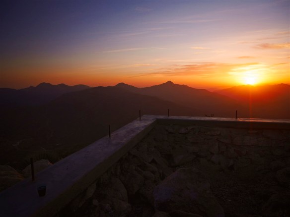 As a fire lookout, Mt. Vetter (elevation 5,908') rises above its surroundings with expansive and unobstructed 360-degree views mostly of surrounding mountains (many of significantly higher elevation far off in the distance) instead of the city, ocean, or desert. From one starting point (Charlton Flats), a road leads to the summit which makes first attempts at things like snowshoeing, mountain biking, and night-hiking easier. With picnic tables in several places along that route and the current state of the ruins of the lookout tower whose recently remodeled foundation provides a great place to sit, a dinner/sunset hike with a nighttime return is a great way to enjoy this peak.