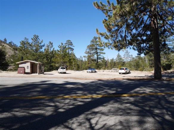 View of parking area at Devil's Canyon Trailhead.